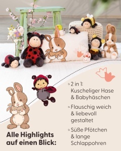 Plush Hase NICI Hopsala 35cm - Culoare Maro, Ideal pentru Copii si Adulti - Img 5