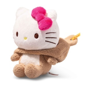Plush Hello Kitty Steiff 20cm, Costum de Urs, Alb, Abneable Kapuze - Img 4
