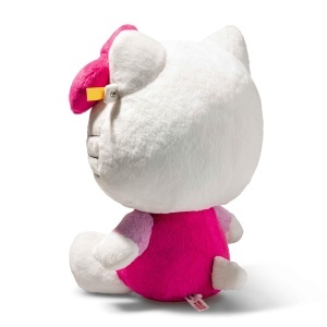 Plush Hello Kitty Steiff 30cm, alb cu outfit roz, jucarie de plus pentru copii - Img 3