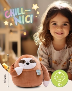 Plush NICI Chill Sloth 30cm Material moale si pufos Design cu buzunar ascuns - Img 2