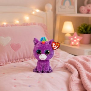 Plush Unicorn TY Rosette, Violet, Unica Dimensiune - Img 3