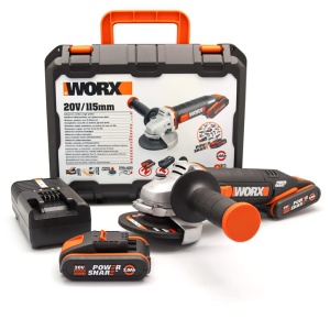 Polizor unghiular cu acumulator WORX WX800 20V - usor de slefuit si taiat - confort ergonomic cu corp ingust si maner suplimentar - schimbare rapida a