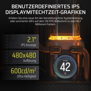 Pompa cu LCD Corsair iCUE LINK XD6 RGB Elite, 440 ml, Gri metalic - Img 4