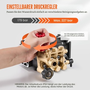 Pompa de inalta presiune VEVOR QXB-4, 3300 PSI, 2.5 GPM, durabilitate 500 ore - Img 4