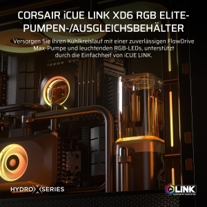 Pompa de Racire CORSAIR iCUE LINK XD6 RGB Elite, 440 ml, Metal, RGB - Img 2