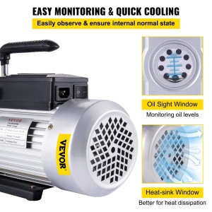 Pompa de vid VEVOR RS-6, 12 CFM, 1 CP, aluminiu, 1 treapta - Img 5