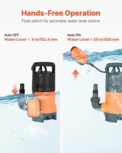 Pompa submersibila VEVOR 650W debit 15000Lh inaltime de pompare 8m pentru apa murdara si curata - Img 3