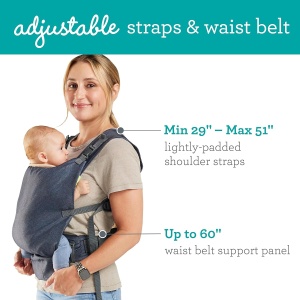 Port-bebe Infantino Fold Go 2-in-1, Compact, Usor, pentru copii 5,5-18 kg, Gri - Img 3