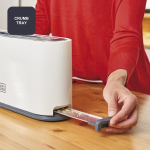 Prajitor de paine BlackDecker BXTO1001E, 1000W, 7 trepte, fanta extra larga, alb - Img 6