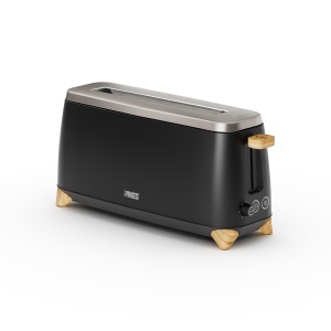 Prajitor de paine Princess Pure - Pentru 2 felii in acelasi timp - 7 niveluri reglabile de rumenire - Buton de anulare, reincalzire si dezghetare - 800-1000 W - Negru