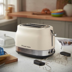 Prajitor de paine Russell Hobbs 28650-56, 900W, 6 trepte de rumenire, Creme - Img 2