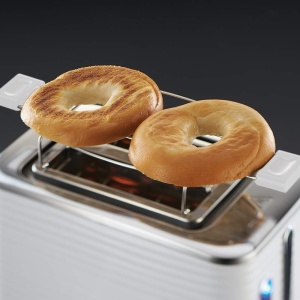 Prajitor de paine Russell Hobbs [pentru 2 felii] Inspire White cu structura lucioasa de inalta calitate (fante foarte largi pentru paine prajita, inclusiv accesoriu pentru chifle, 6 niveluri de rumenire + functie de dezghetare si reincalzire) 24370-56 - Img 8