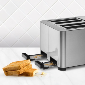 Prajitor de paine Ufesa Quartet Deluxe 4 felii, 2 ecrane LCD digitale, 1500 W, 4 sloturi largi, 7 niveluri de rumenire - Img 3