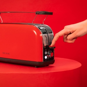 Prajitor de paine vertical Cecotec cu 1 fanta lunga Toastin time 850 rosu lung 850 W 2 felii de paine fanta lata de 38 cm atasament pentru chifle si t - Img 6