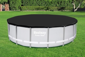 Prelata PVC Bestway O 493 cm, neagra, rotunda - Img 9