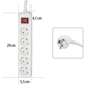Prelungitor Hama 5 Prize Alb 14m Cu Intrerupator si Protectie Sporita - Img 3