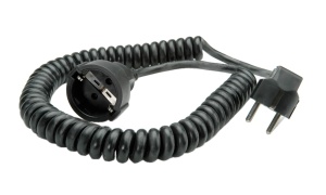 Prelungitor spiralat BACHMANN 230V16A, 4 m, negru