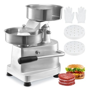 Presa comerciala pentru burgeri VEVOR - Hamburger Copy Maker 15 cm, cu 2 pachete de hartie pentru hamburgeri, presa profesionala pentru hamburgeri din otel inoxidabil, perfecta pentru chiftelute de burger Accesorii pentru gratar de gatit