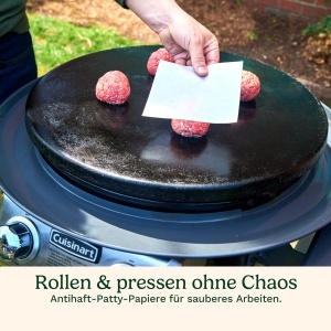 Presa de burger Cuisinart din fonta 17 cm cu spatula si hartie antiaderenta - Img 4