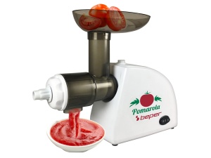 Presa electrica de rosii Beper BP.720, 300 W, cu filtru din otel, alba - Img 1