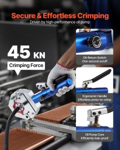 Presa hidraulica VEVOR LD-71500, 7 capete, 45 kN, pentru reparatii auto - Img 3