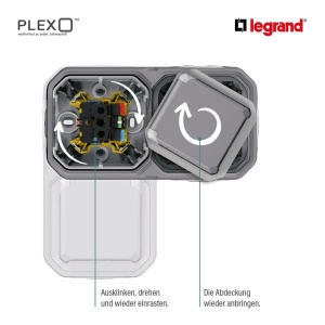 Priza de exterior Legrand Plexo New, 16A, 250V, IP44, gri - Img 9