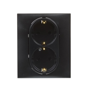 Priza dubla LEGRAND Niloe Step 398210 pentru montaj incastrat 16A culoare antracit