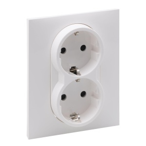 Priza dubla Legrand SEANO 765125 protectie sporita 16A 250V Ultra Alb