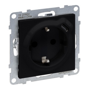Priza electrica Legrand SEANO 2 in 1, USB Tip C, 16 A, Negru