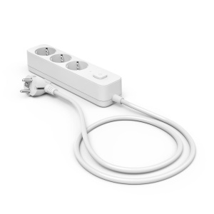 Priza Hama cu comutator, 3 cai, 1,4 m (protectie la supratensiune, prelungita cu 3 cai, prelungire cu 3 cai, 3 prize, mufa multipla, cu protectie la contact, LED, 45deg) alb - Img 3