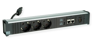 Priza multipla Bachmann CONI 3xCEE73 cu 2xCAT6a, 1xHDMI si 1xUSB 22W