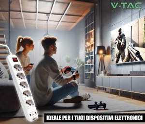 Priza multipla V-TAC cu 5 socketi, 2 USB, 1.5m cablu, culoare alba - Img 5