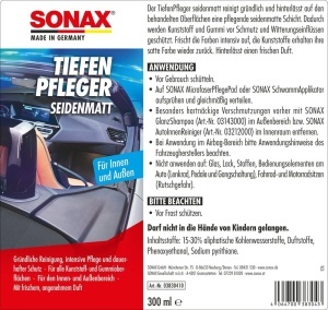 Produse de curatare SONAX TiefenPfleger Seidenmatt 300 ml - Protectie pentru plastic si cauciuc - Img 2