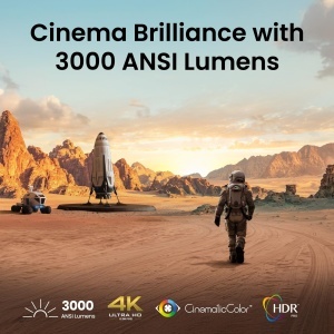 Proiector 4K HDR BenQ TK705i, 3000 ANSI Lumen, Bluetooth, Gri - Img 2