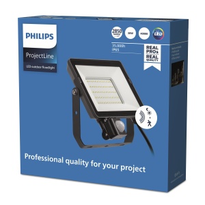 Proiector LED Philips ProjectLine 30W 4000K Negru cu Senzor IP65 - Img 2