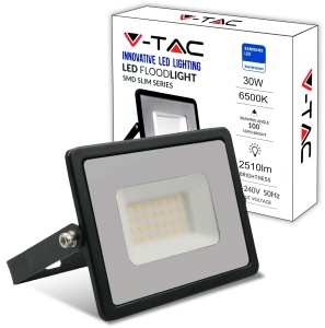 Proiector LED V-TAC 30W, 2510 Lumen, IP65, Aluminium, Culoare Neagra