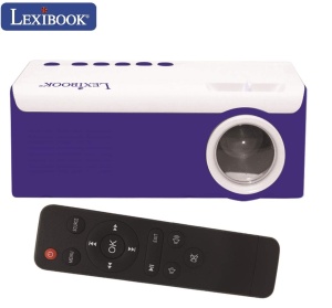 Proiector video Lexibook PRJ150 Mini HD, Home Theater, Difuzor incorporat, Telecomanda inclusa, Conectivitate HDMI/USB/AV/Micro SD, Albastru/Alb - Img 2