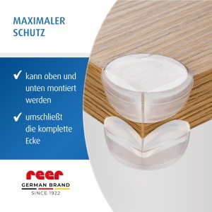 Protectie colturile mobilierului pentru copii reer, transparent, 12 bucati, PVC-free - Img 5