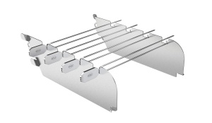 Protectie vant ROSLE VIDERO din inox, suport pentru 4 gratare, argintie - Img 4