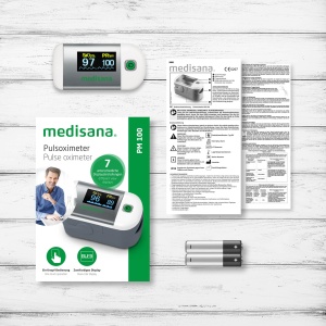 pulsoximetru medisana PM 100, masurarea saturatiei de oxigen din sange, pulsoximetru cu deget cu afisaj OLED si functionare cu o singura atingere - Img 6