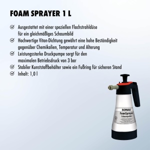 Pulverizator de spuma SONAX 1 litru (1 bucata) pentru un model uniform de spuma si un rezultat de curatare si mai amanuntit | Nr. art. 04965410 - Img 2
