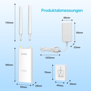 Punct de Acces WiFi Exterior Tenda OAP3000, Dualband, 3000 Mbits, PoE - Img 7