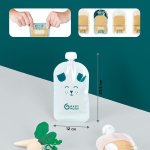 Pungi reutilizabile Babymoov ISY, 150ml, set 20 buc, din plastic reciclat - Img 5