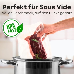 Pungi vidat ProfiCook 22x30 cm 50 buc reutilizabile rezistente compatibile cu toate aparatele de vidat - Img 5
