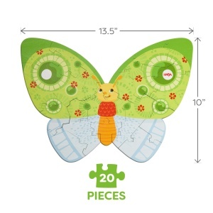 Puzzle din lemn HABA 2-in-1 Schmetterling Montessori 20 piese pentru copii 4 ani - Img 7