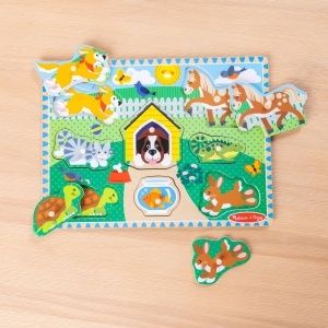 Puzzle din lemn pentru copii Melissa Doug, animale de companie, 8 piese, 2 ani - Img 9