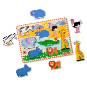 Puzzle din lemn pentru copii Melissa Doug Safari, 8 piese, certificat FSC - Img 4