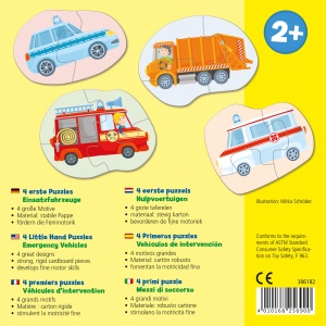 Puzzle HABA 4 Piese - Vehicule de Interventie, 2-4 Piese, Papiere Rezistente - Img 8