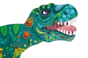 Puzzle Hape Schimmerpuzzle Dinosaurier 200 piese, din carton, pentru copii de 3 ani - Img 4