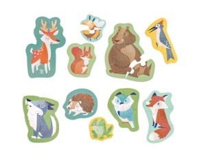 Puzzle Hape Waldfreunde cu 10 Animale din Padure Dezvoltare Motorie si Concentrare 18 luni